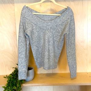 H&M off the shoulder gray sweater- xs